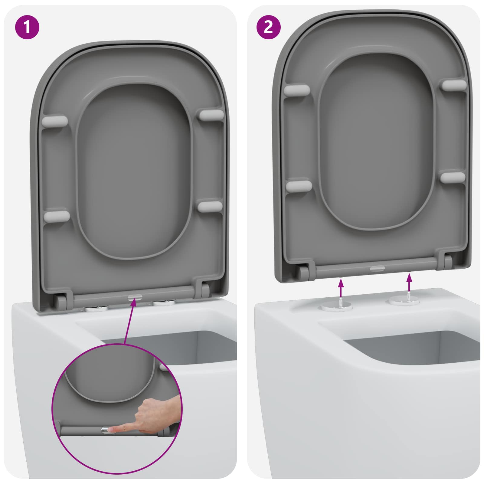 Toilettensitz Anthrazit 47,5 x 35 x 3,6 cm Duroplast