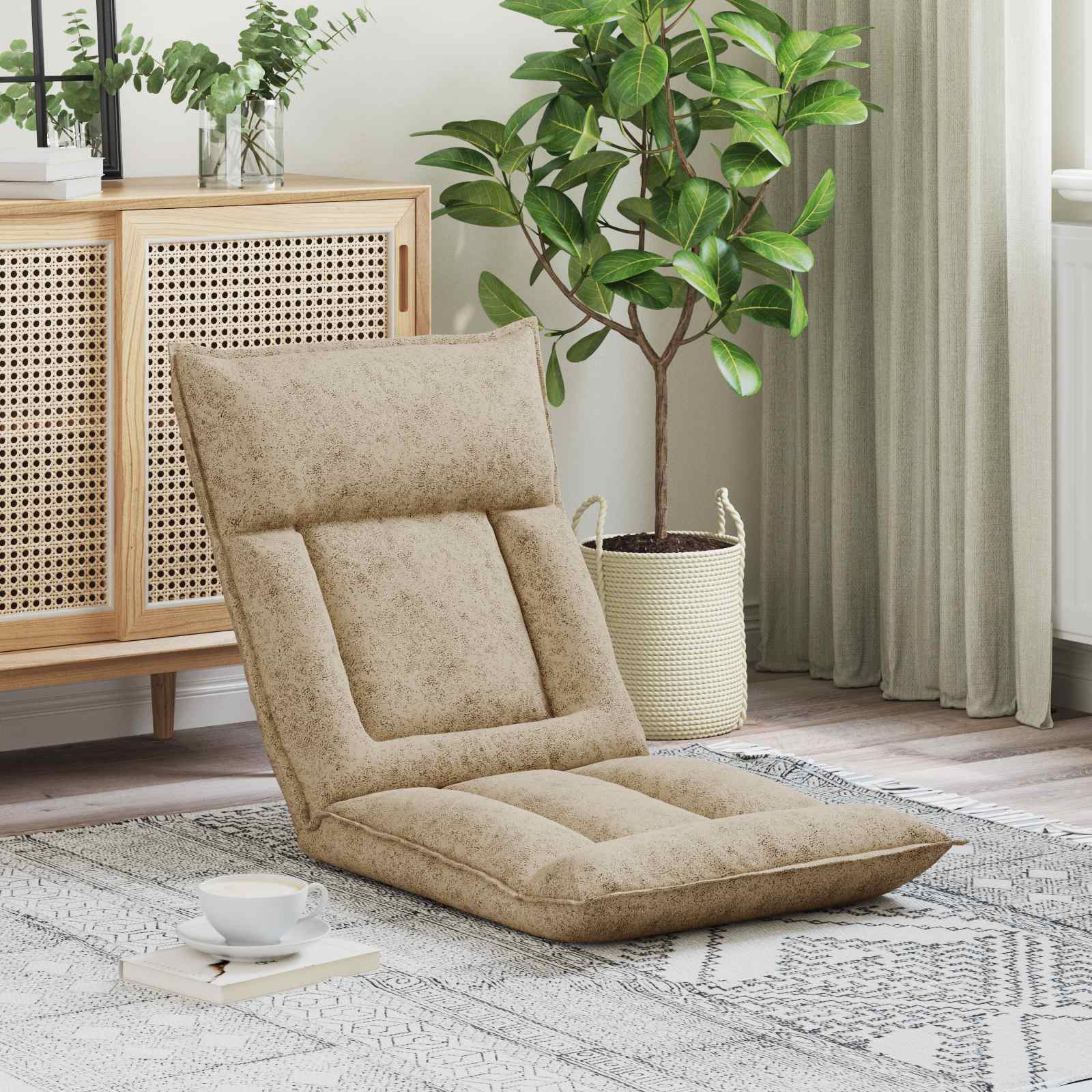 Verstellbarer Fußsessel Braun Stoff