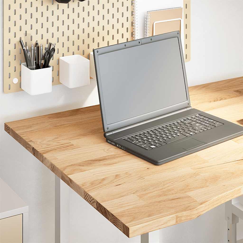 Schreibtischplatte Unbehandelt 80x50x2,5 cm Massivholz Eiche