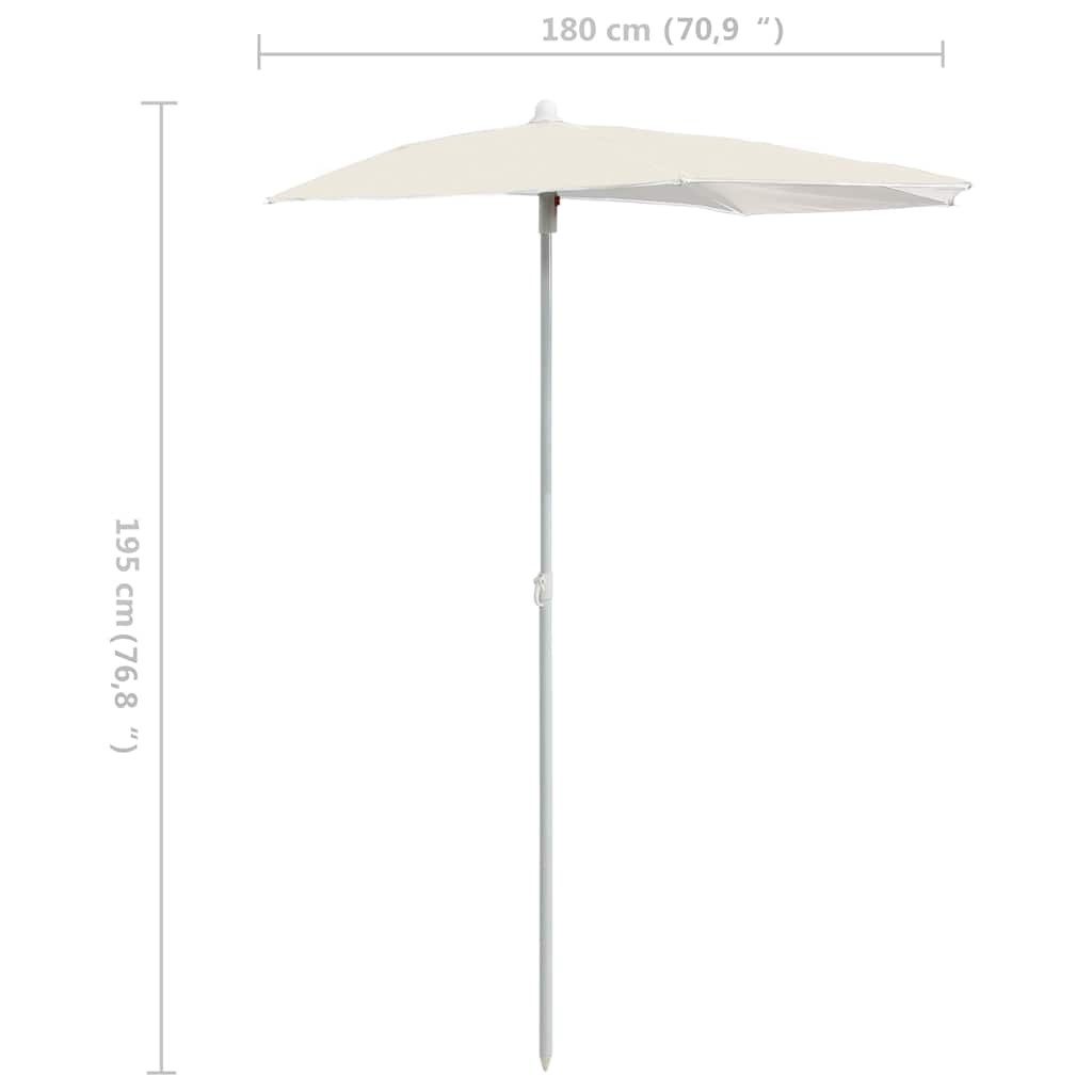 Halb-Sonnenschirm mit Mast 180x90 cm Anthrazit