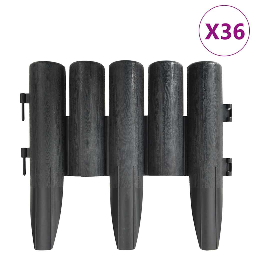 Rasenkanten 36 Stk. Grau 10 m PP