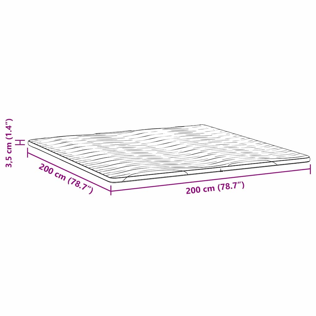 Matratzenauflage Weiß 70 x 200 cm Strickstoff