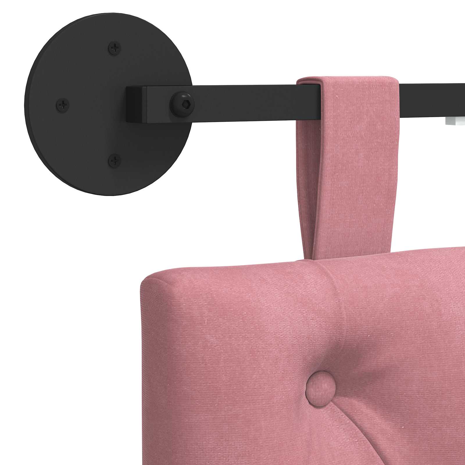 Hängendes Kopfteil Mit LED Licht Hellgrau Samt