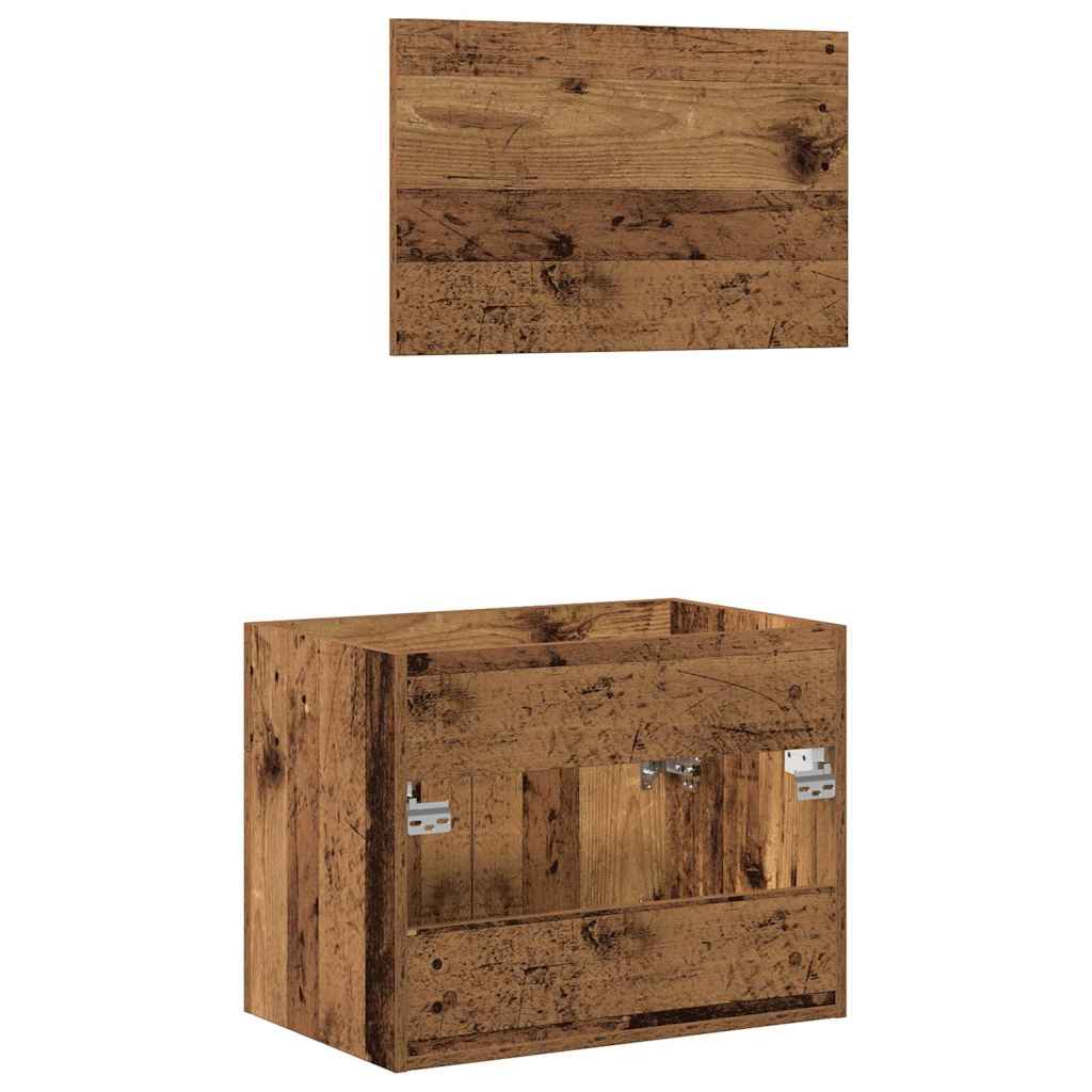 2-tlg. Badmöbel-Set Weiß Holzwerkstoff