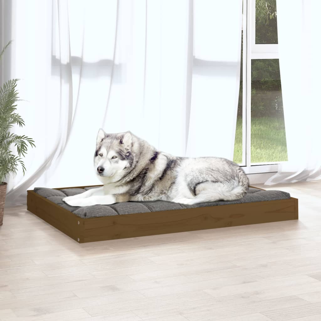Hundebett 101,5x74x9 cm Massivholz Kiefer
