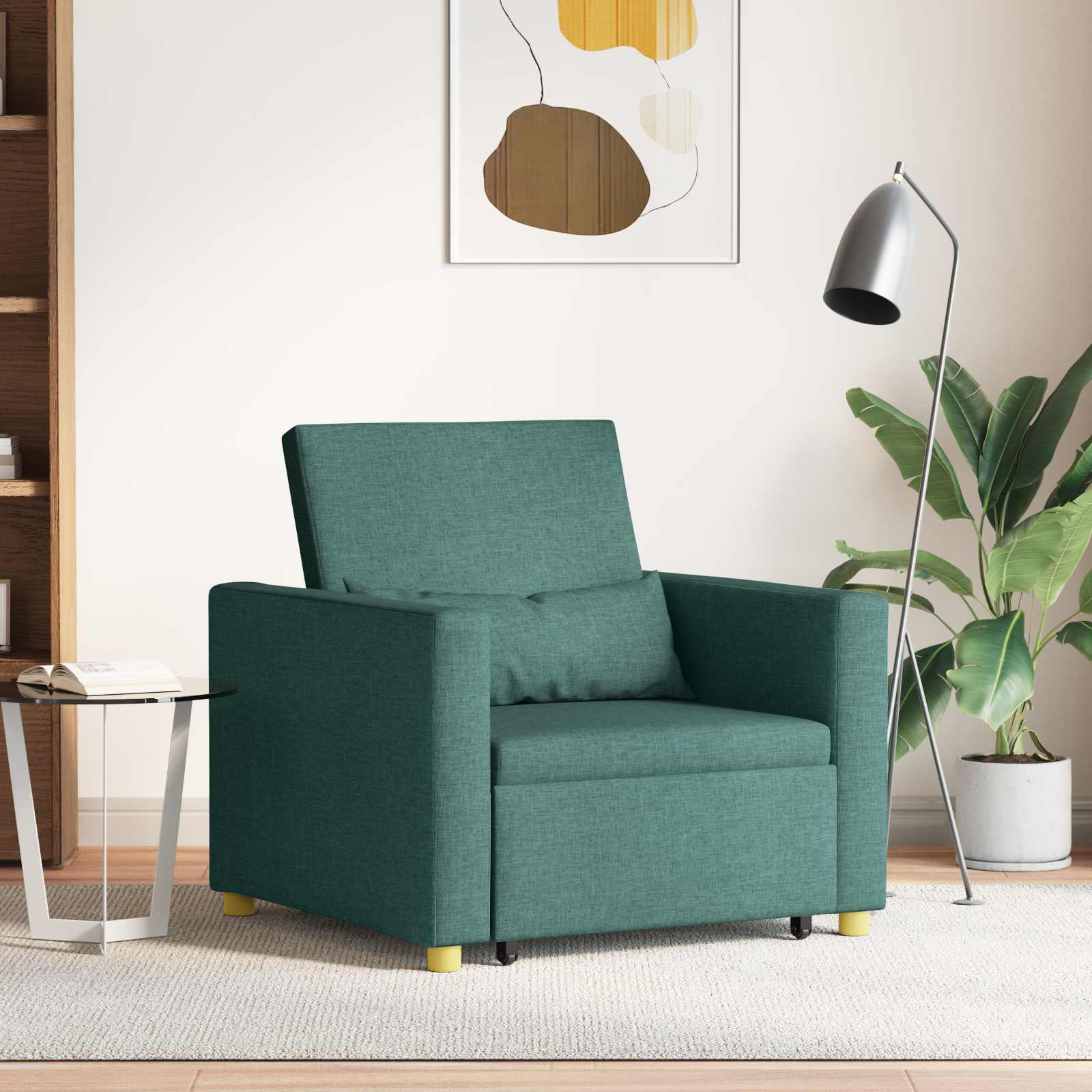Ausziehbare Schlafcouch Einzel Hellgrau 90 x 165 x 87 cm Stoff