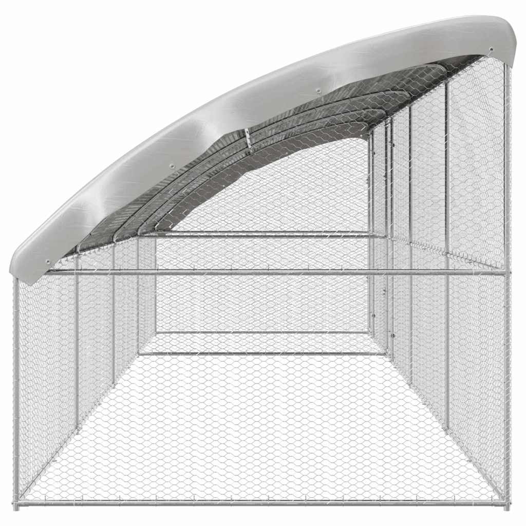 Hühnerkäfig 2 pcs Silber 400 x 200 x 200 cm Verzinkter Stahl