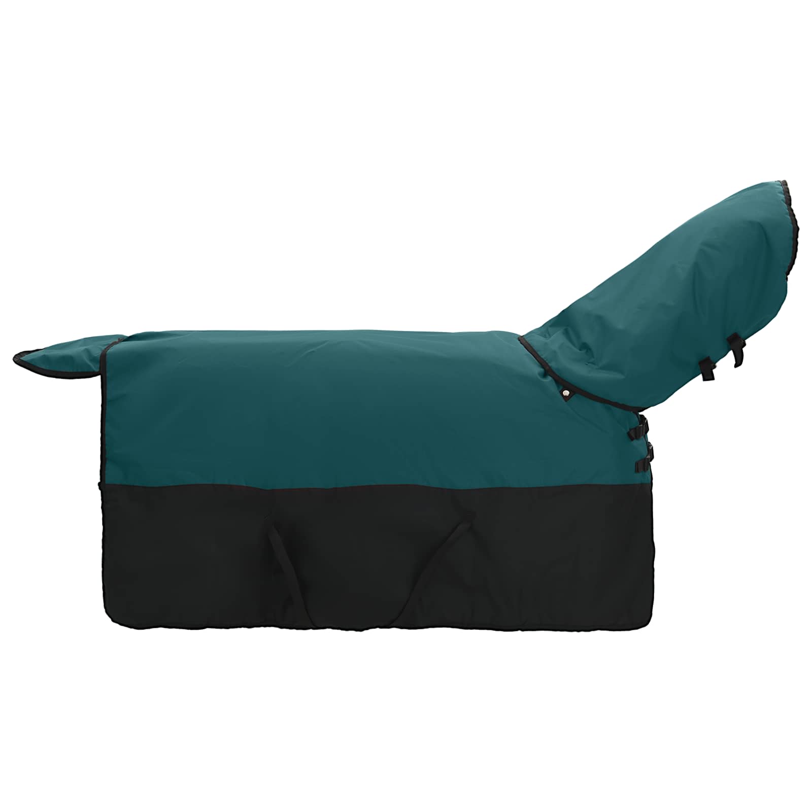 Pferdedecke Dunkelgrün und Schwarz 75 cm Polyester