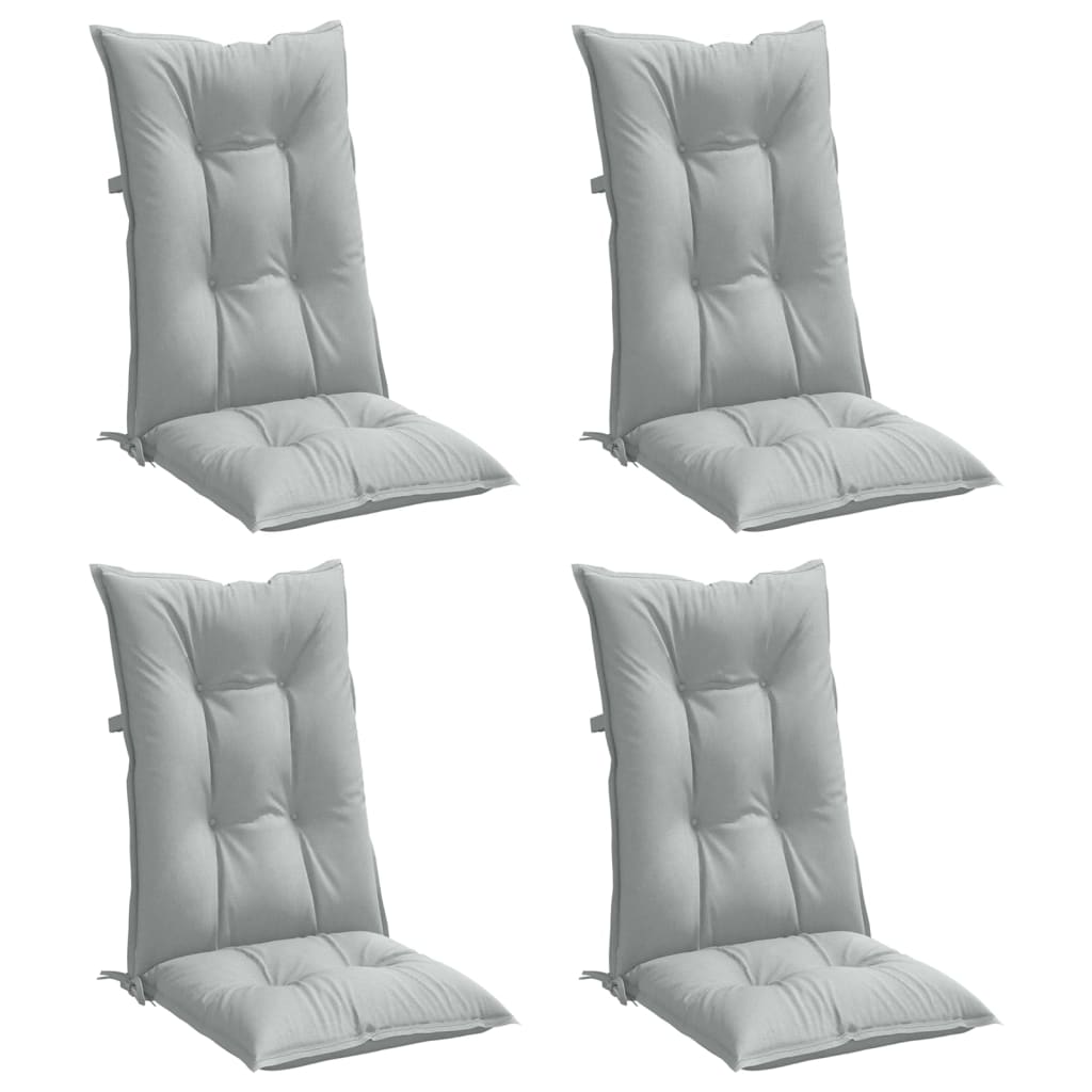 Hochlehner-Auflagen 2 Stk. Melange Anthrazit 120x50x7cm Stoff