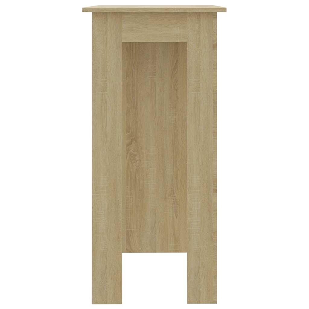 Bartisch mit Regal Weiß 102x50x103,5 cm Holzwerkstoff