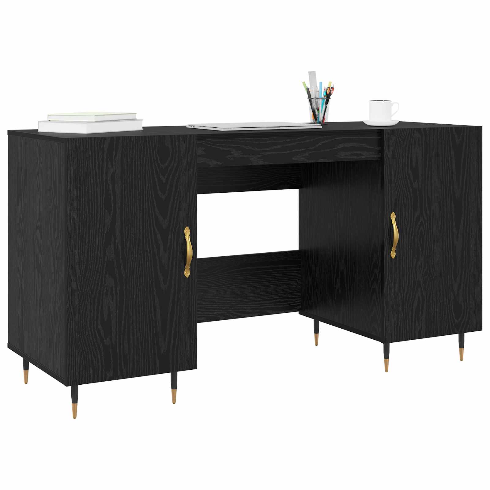Schreibtisch Betongrau 140x50x75 cm Holzwerkstoff