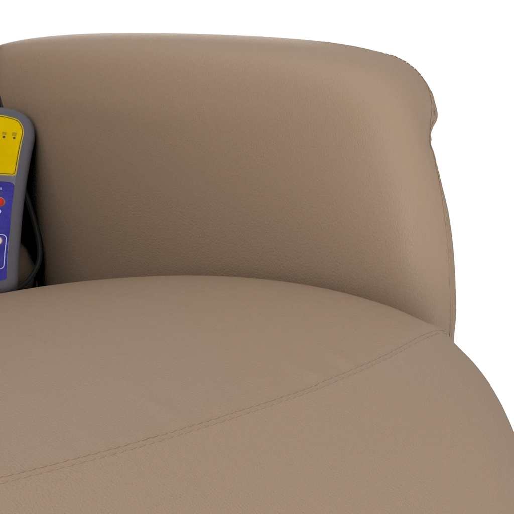 Massagesessel mit Fußteil Creme Kunstleder