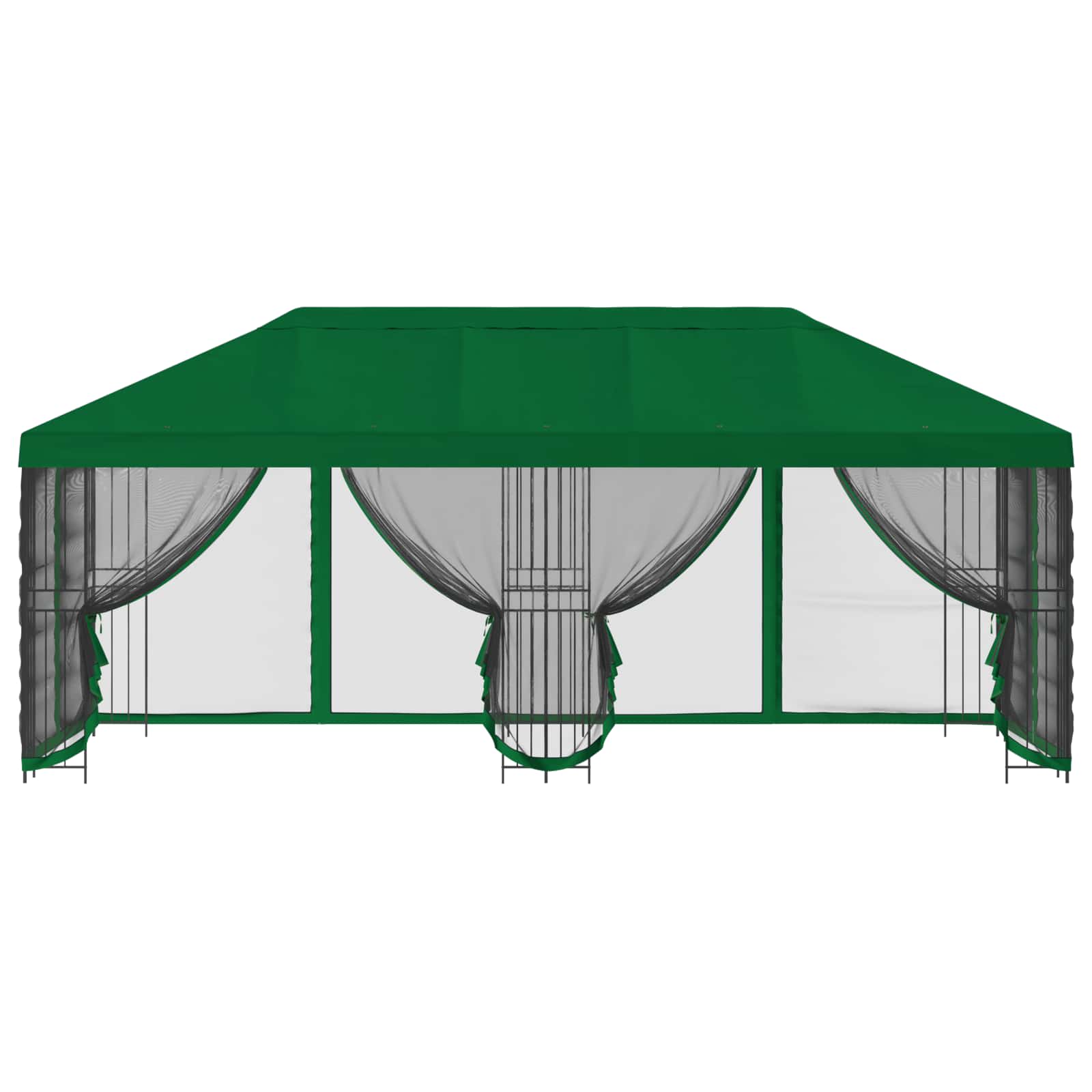 Pavillon mit Seitenwänden 6 x 3 m Beige Polyester und Stahl 190