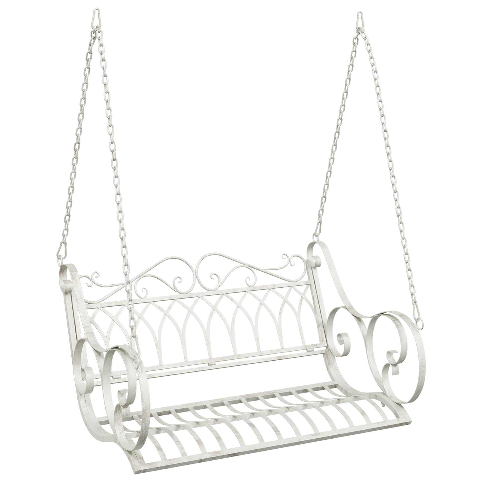 Schaukelbank Stahl 71 x 75 x 59 cm Antik Weiß