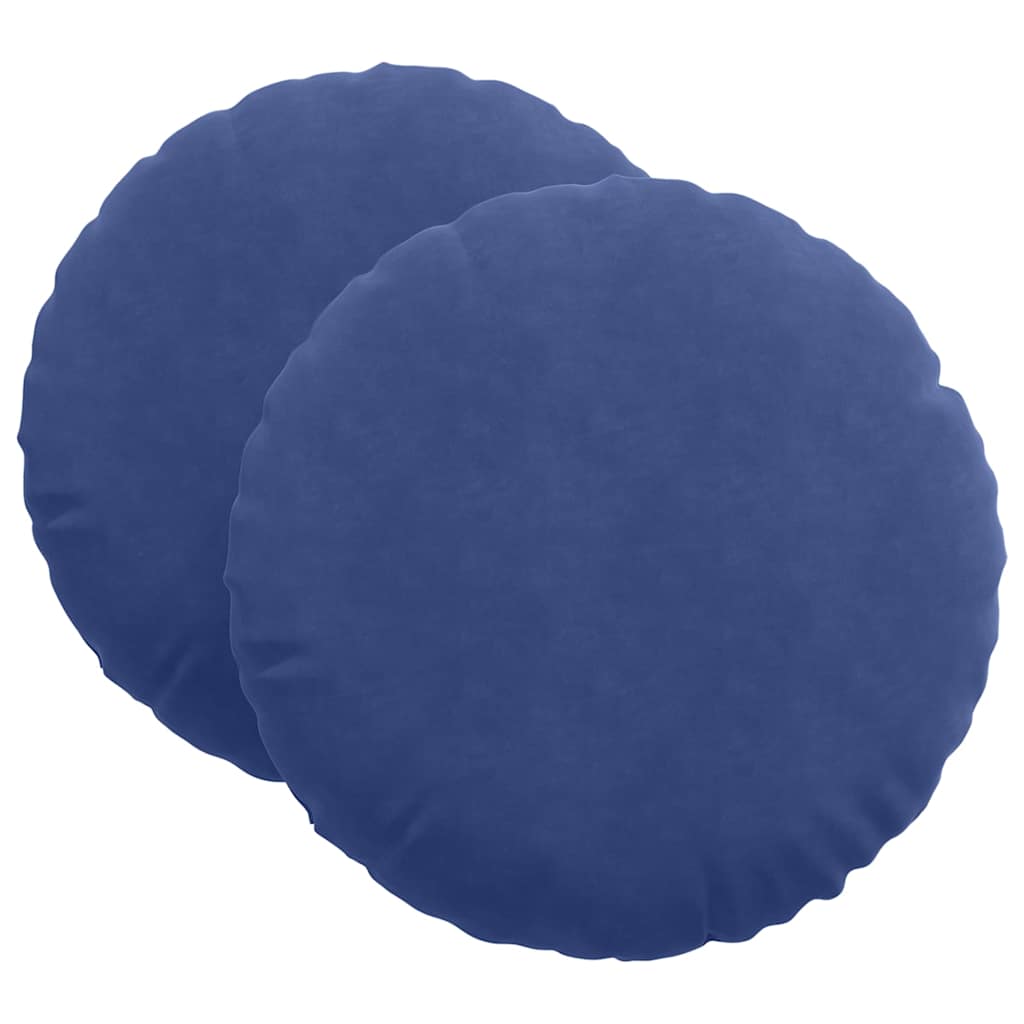 Sitzkissen 2 pcs Blau Ø30 x 13 cm Samt