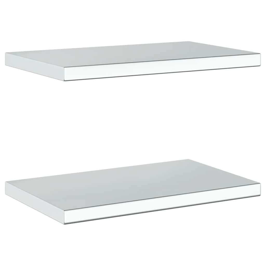 Wandregale 2 Stk. 100x40 cm Silbern Edelstahl