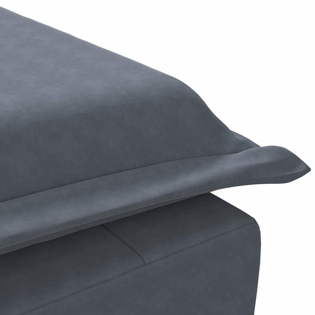 Massage-Chaiselongue mit Nackenrolle Hellgrau Samt