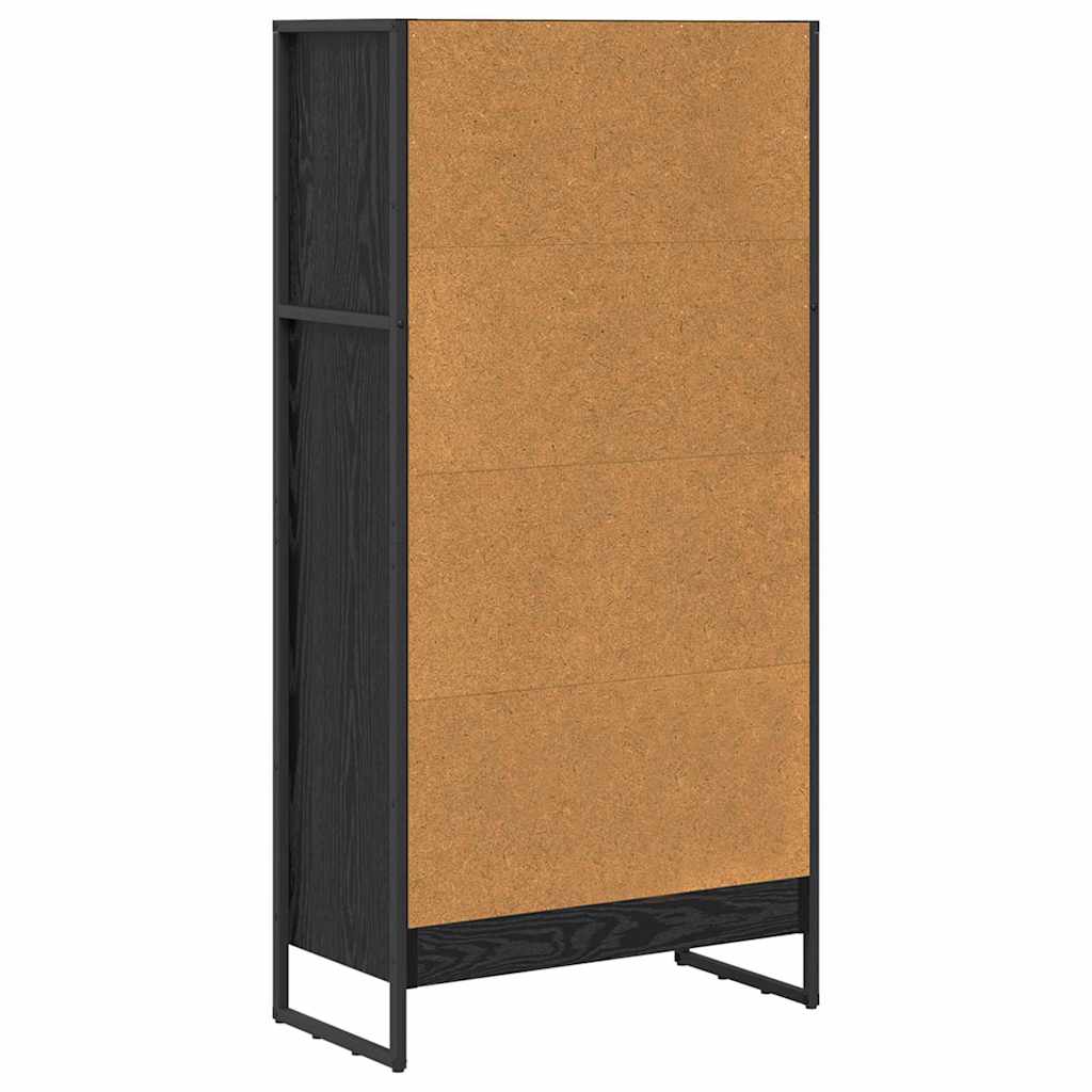 Bücherregal 2 pcs Schwarz Eichen-Optik 60 x 30 x 189,5 cm