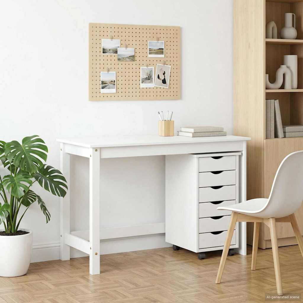 Desk und Rolling Cabinet Set MOSS 2 pcs Honigbraun