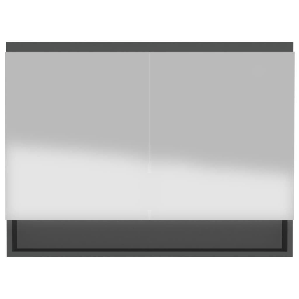 Spiegelschrank fürs Bad 80x15x60 cm Glänzend Schwarz