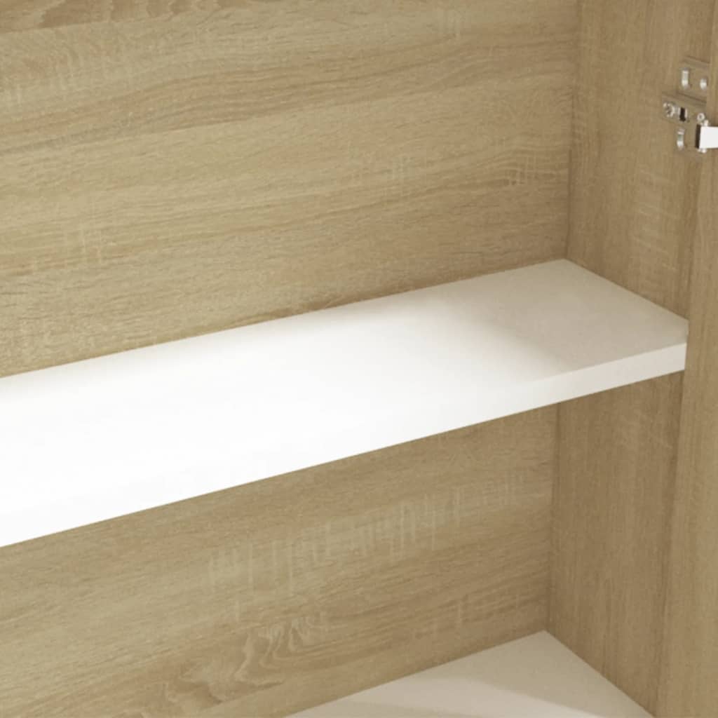 Bad-Spiegelschrank 60x15x75 cm MDF Glänzendes Schwarz