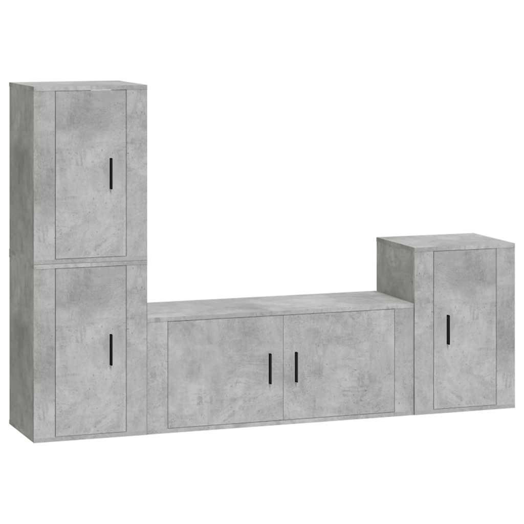 4-tlg. TV-Schrank-Set Weiß Holzwerkstoff