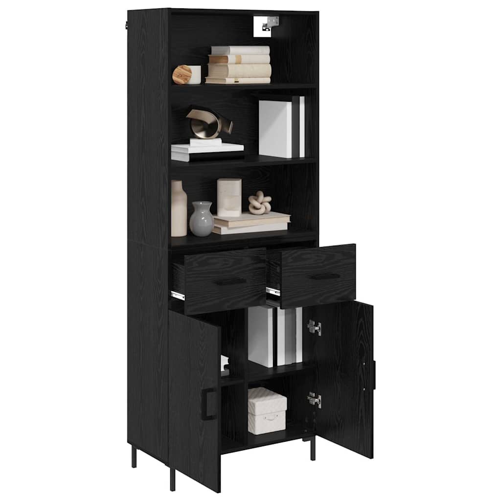 Highboard Hochglanz-Weiß 69,5x34x180 cm Holzwerkstoff