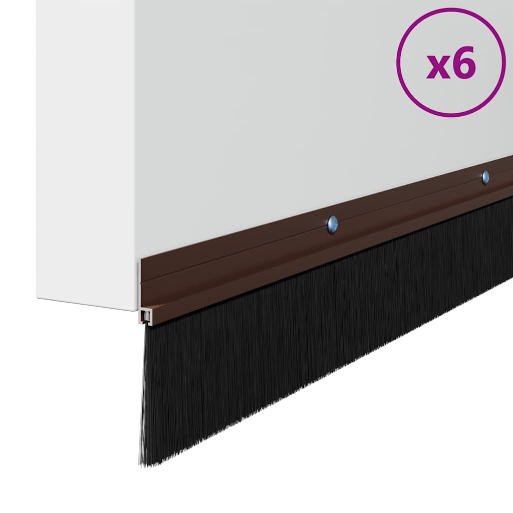 Aufsteck Türbürstendichtungen 2 pcs Braun 100 cm