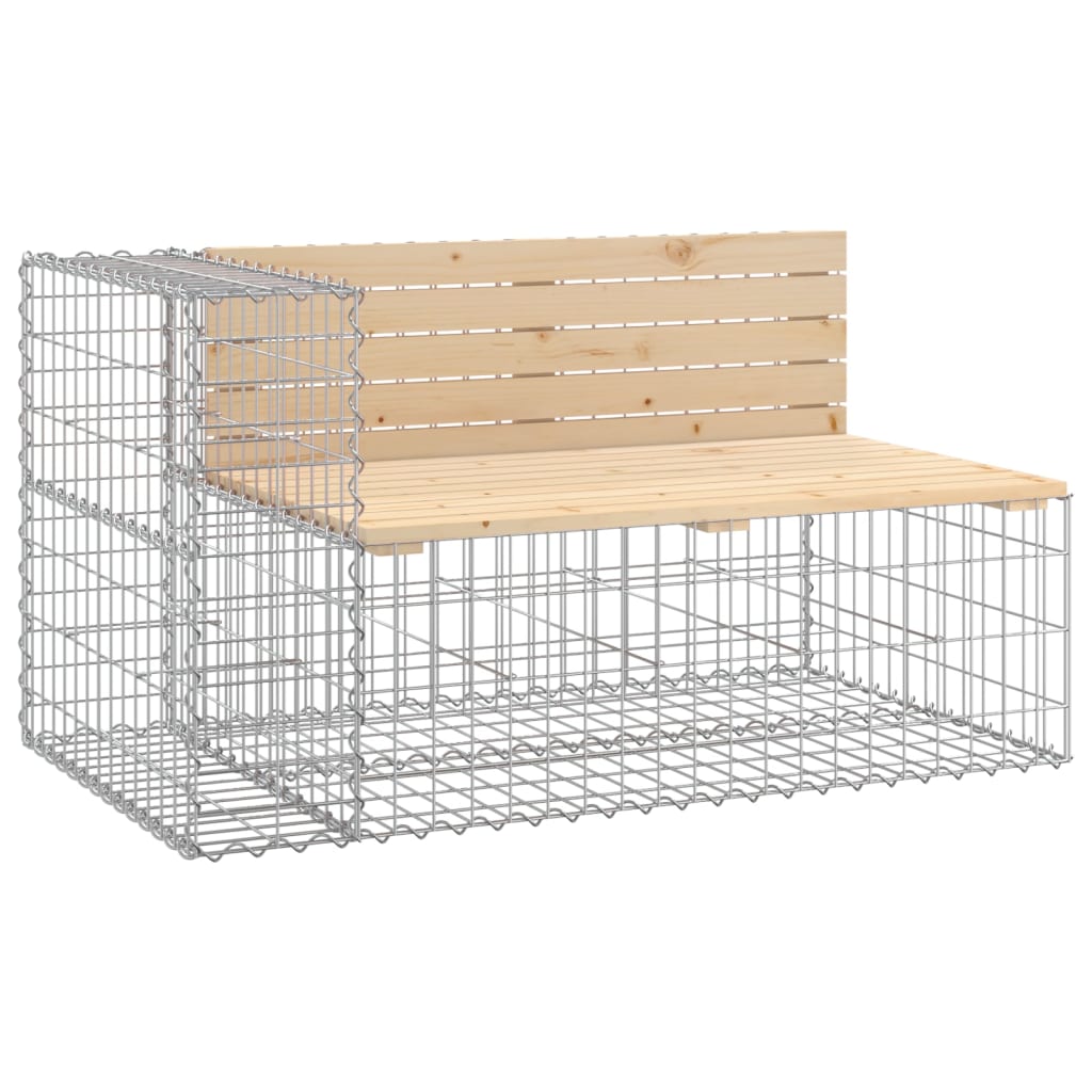 Gartenbank aus Gabionen 244x71x65,5 cm Kiefernholz Imprägniert