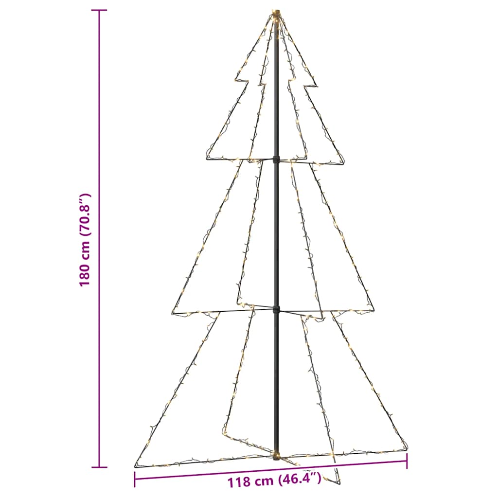 Weihnachtsbaum in Kegelform 160 LEDs Indoor & Outdoor 78x120 cm