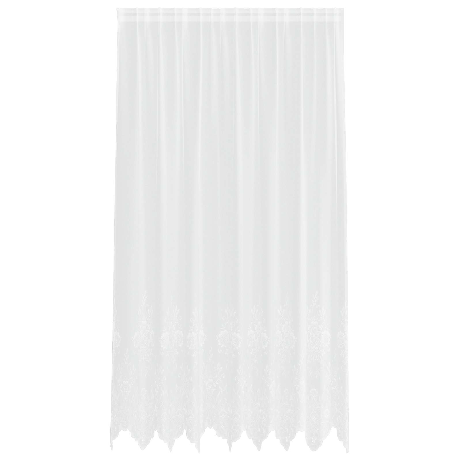 Spitzenvorhang mit Vorhängen Floral Weiß 80 x 150 cm Polyester