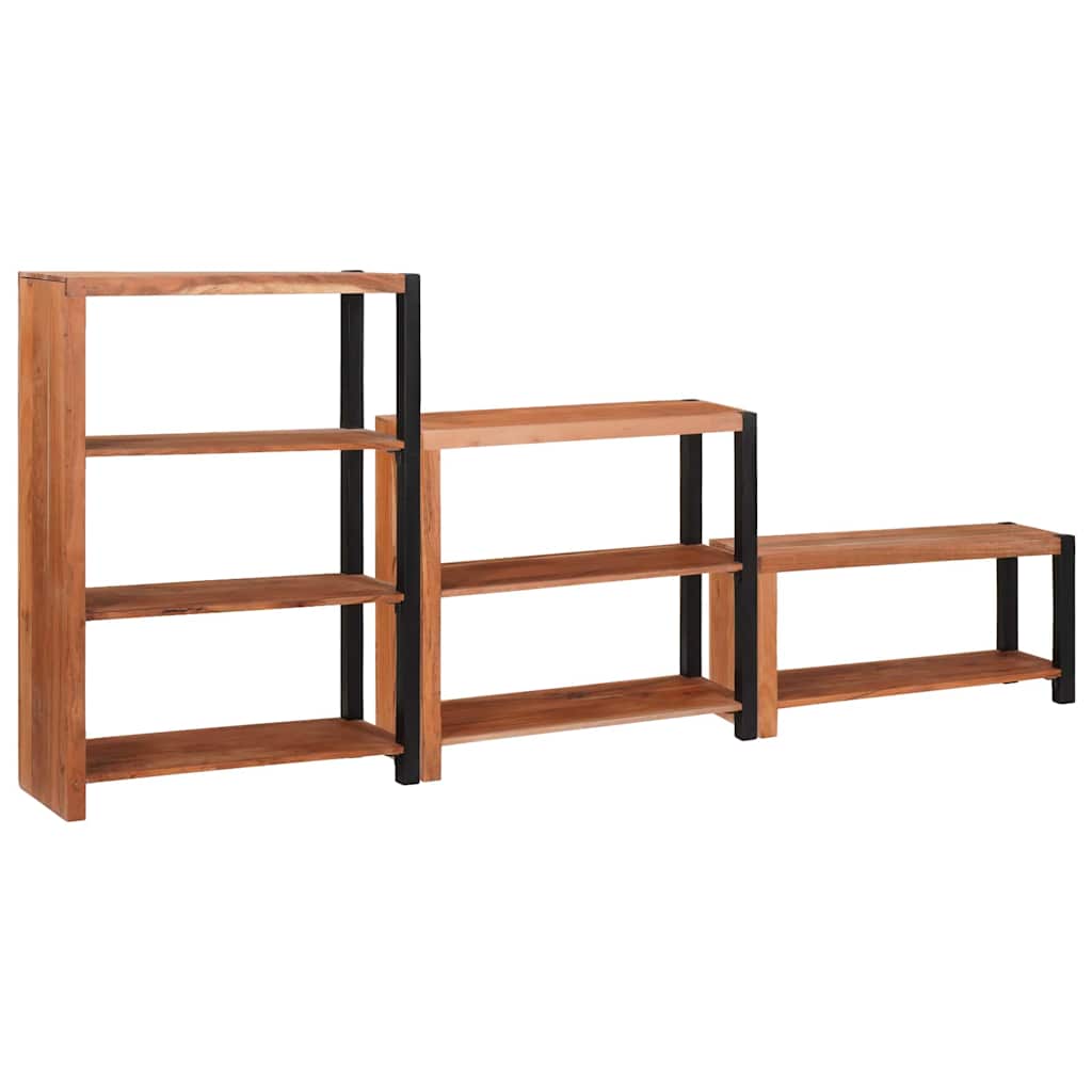 Bücherregal 3 pcs Braun 50 x 30 x 110 cm Massivholz Akazie