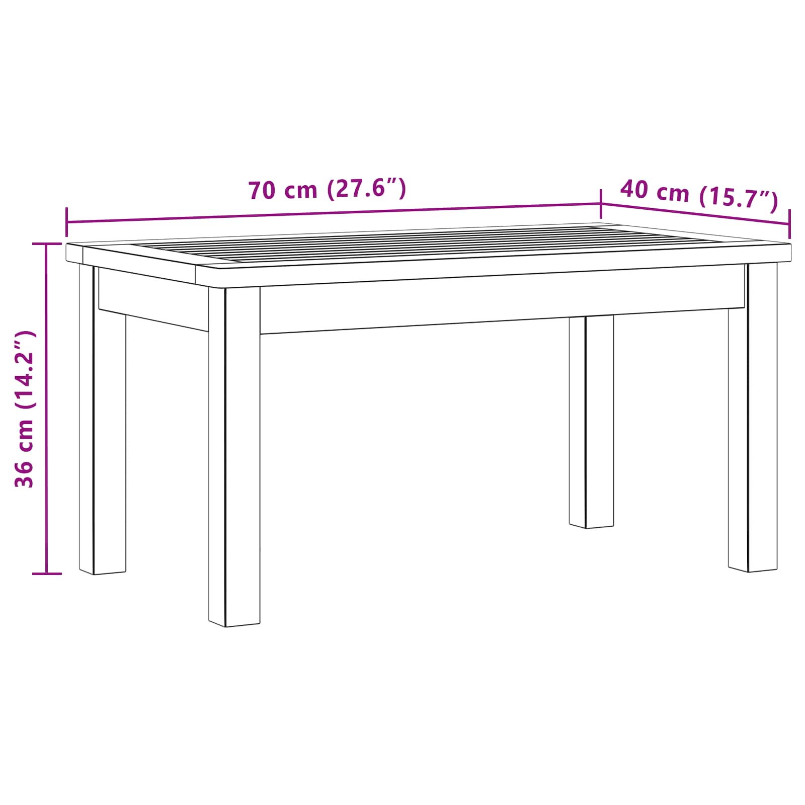 Couchtisch Helles Akazienholz 45 x 45 x 36 cm Massivholz Akazie