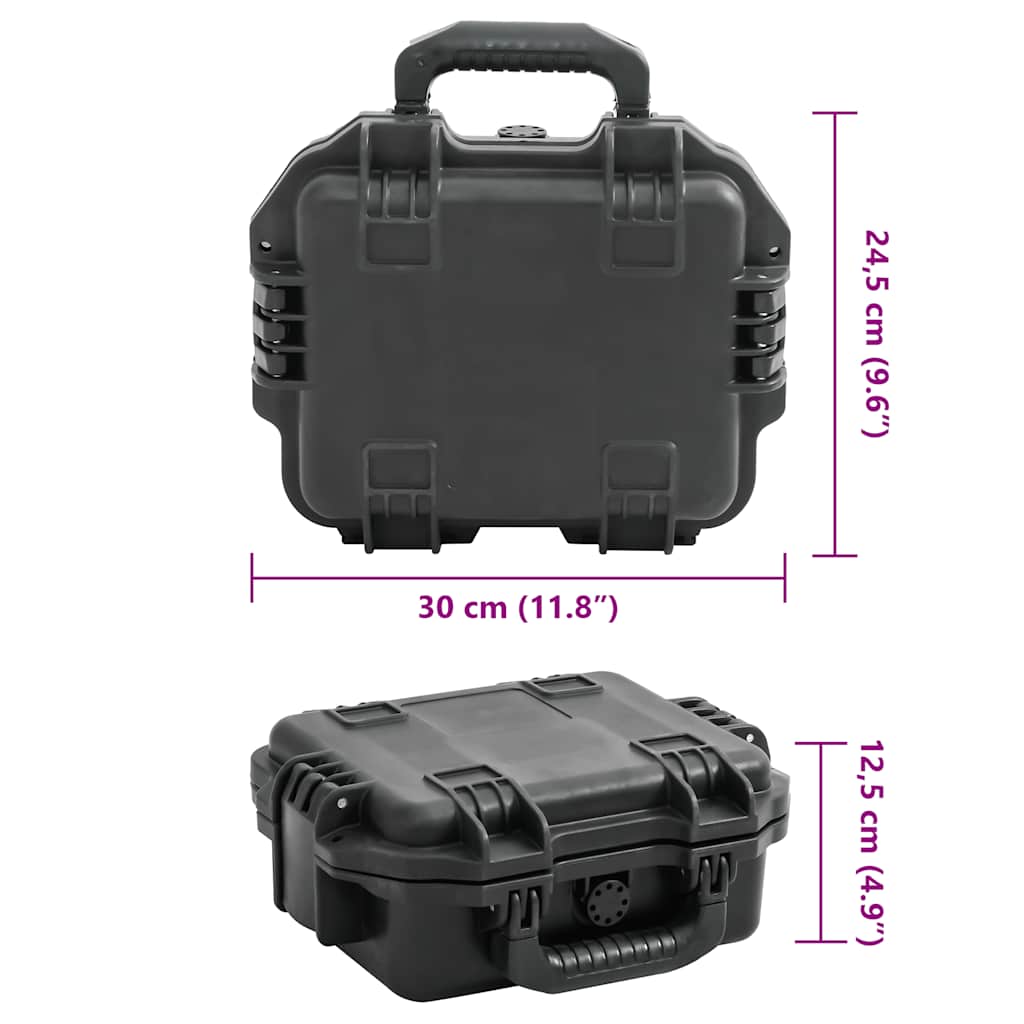 Koffer für Flugreise Tragbar Schwarz 46,5x21,5x17,5 cm PP