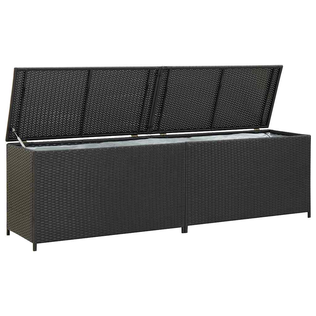 Gartentruhe Schwarz 283L Poly Rattan