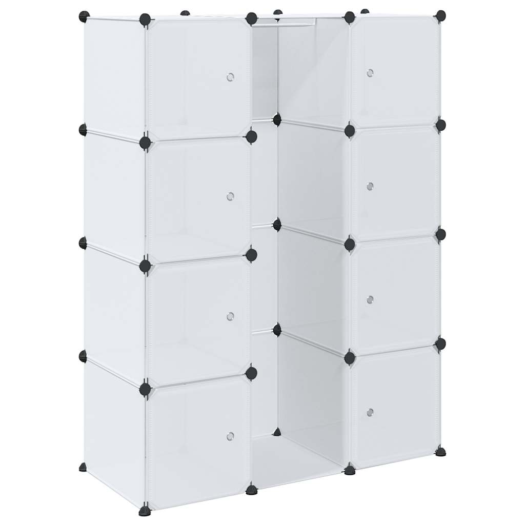Modularer Schrank mit 9 Fächern 109x36,5x143cm Schwarz und Weiß