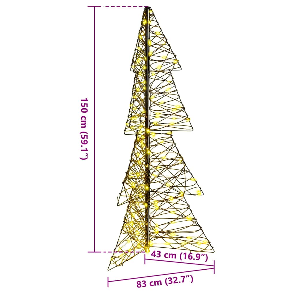 Weihnachtsbaum mit 100 LEDs Warmes Weiß 120 cm PET