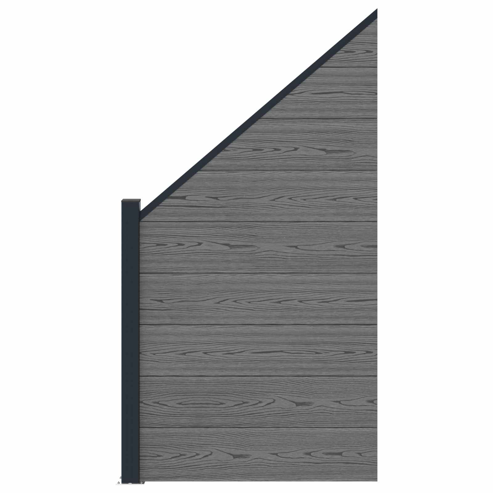 Zaunelement WPC 180x186 cm Schwarz