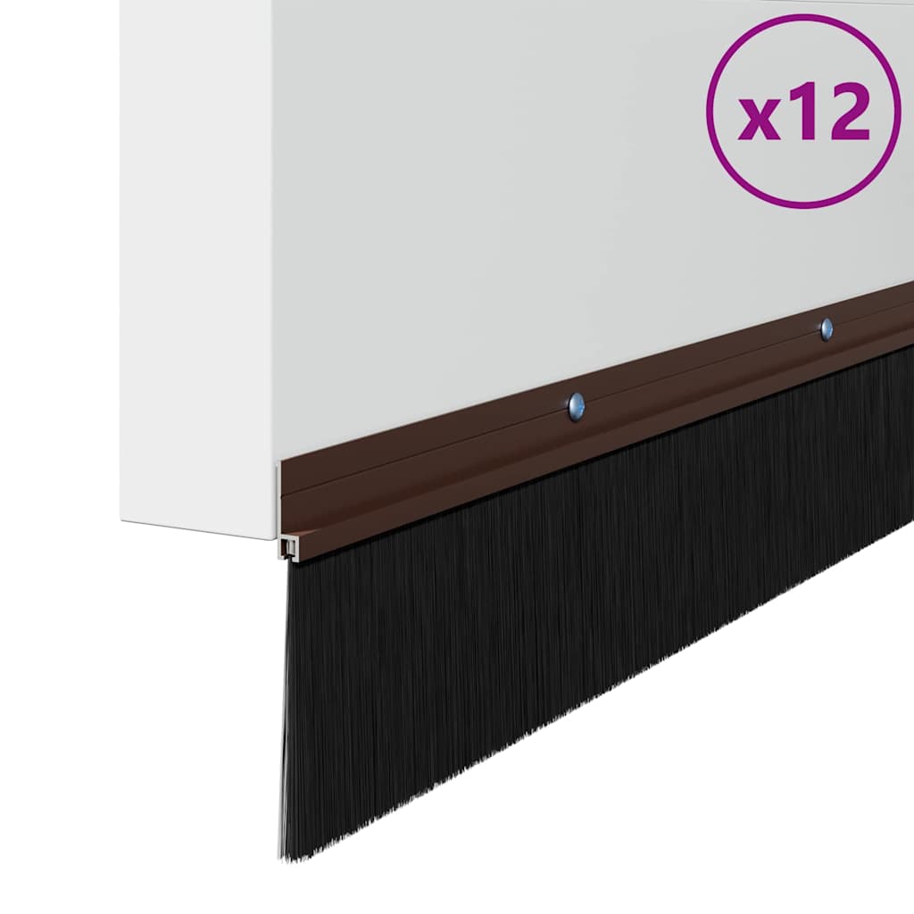 Aufsteck Türbürstendichtungen 2 pcs Braun 100 cm
