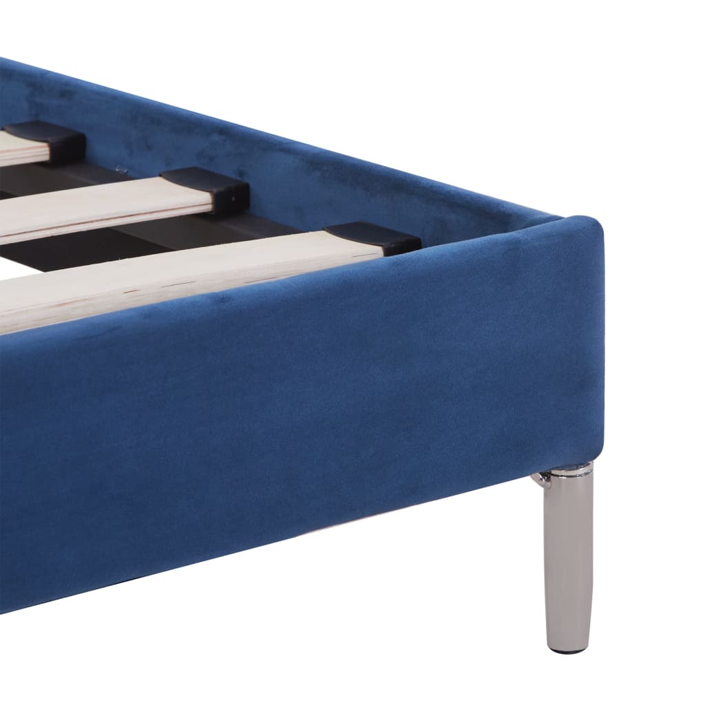 Bettgestell Blau Stoff 160 x 200 cm