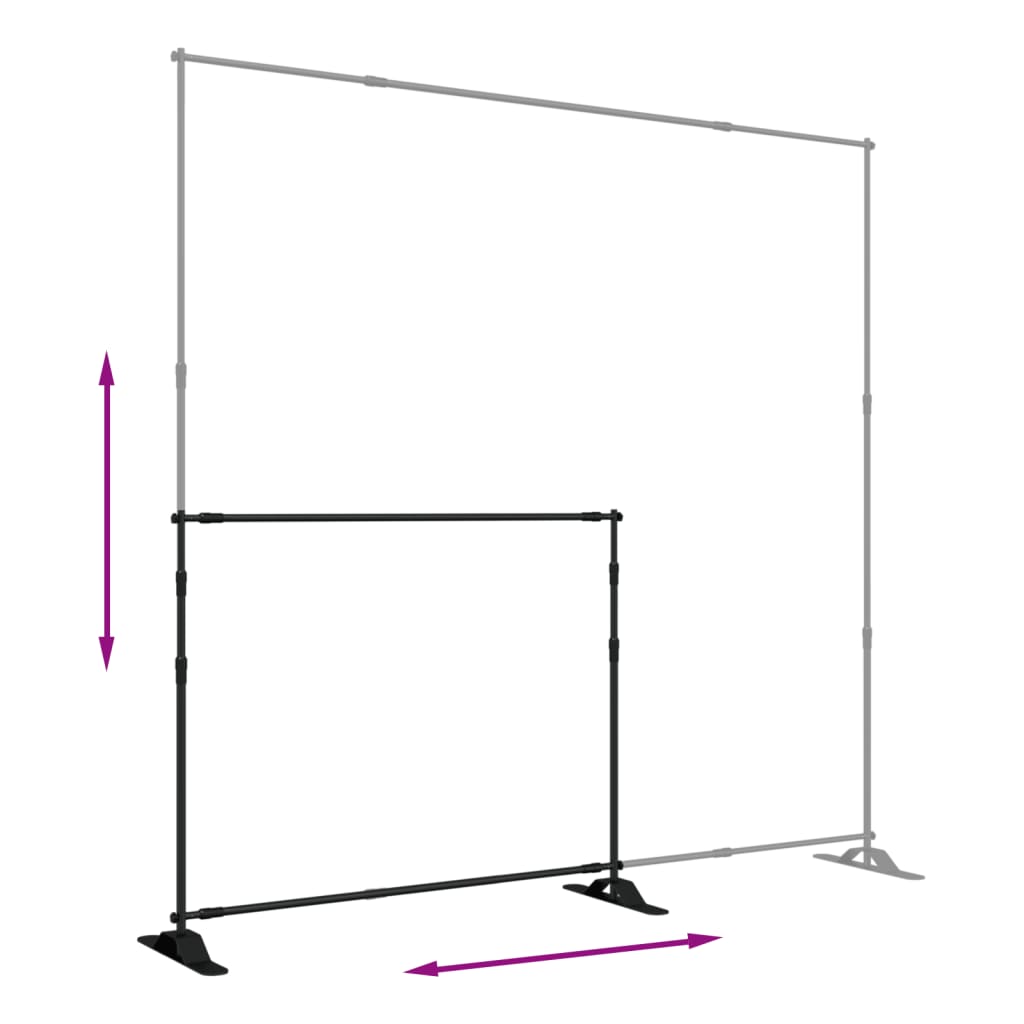 Hintergrundstativ Schwarz 254x243 cm Stahl