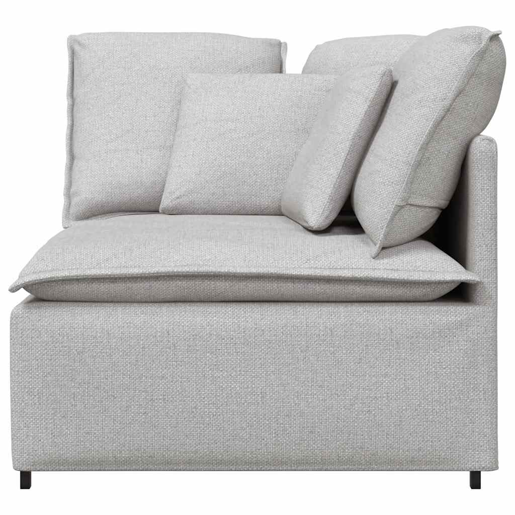 Modulares Sofa Endmodul mit Armlehne Kissen Hellgrau 100 cm