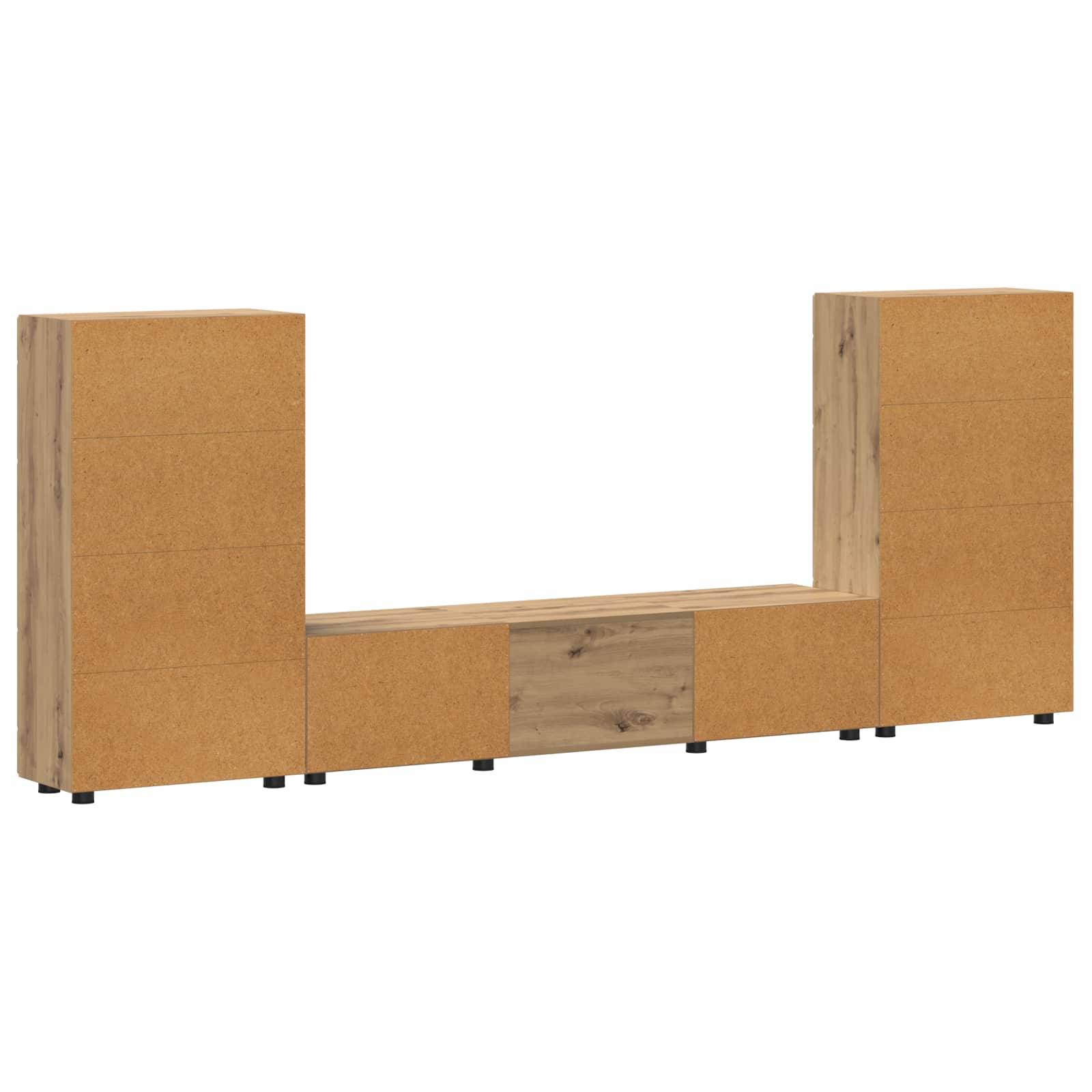 Highboard mit Regal FLORIN Weiß 60 x 35 x 182 cm Holzwerkstoff