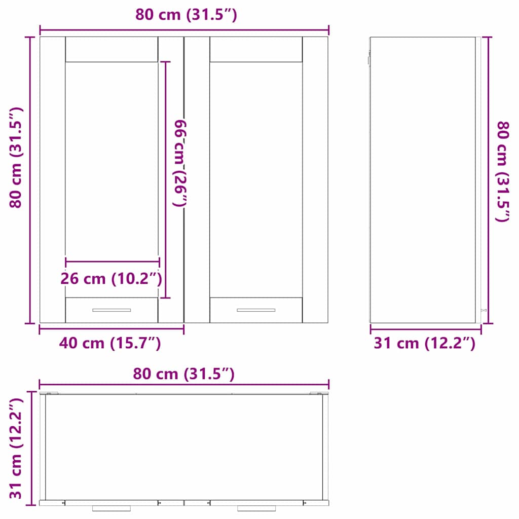 Unterschrank Lyon Weiß 60x46x81,5 cm Holzwerkstoff