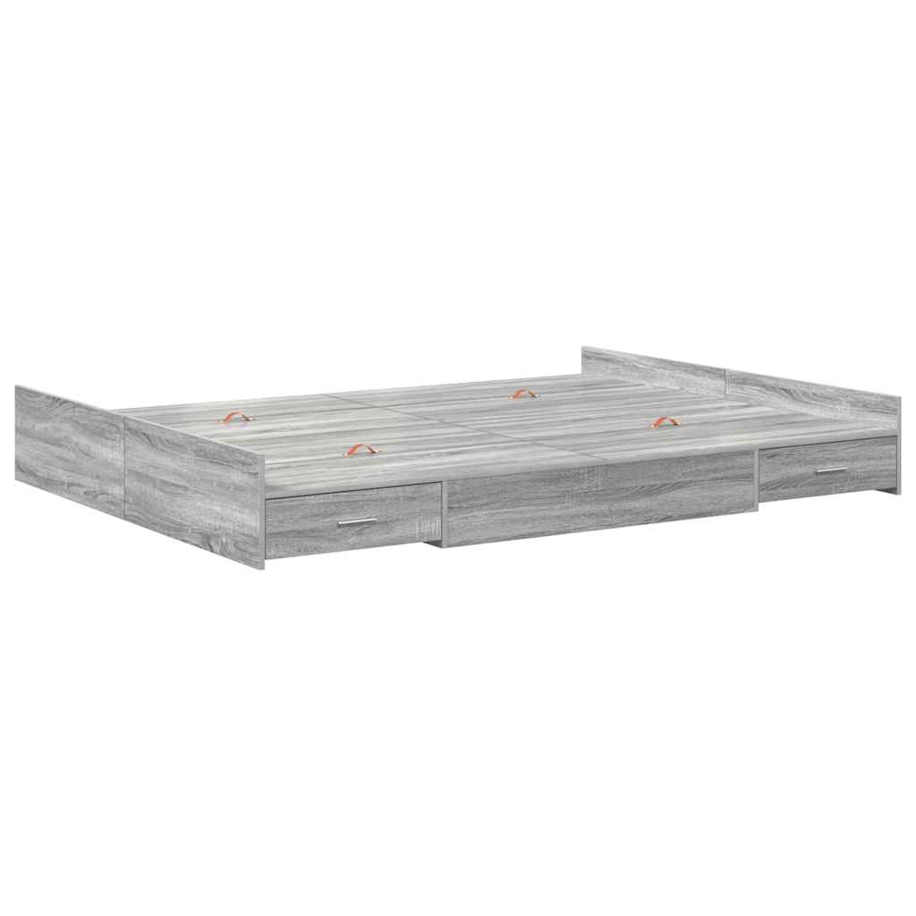 Aufbewahrungsbettgestell Weiß 200 x 200 cm Holzwerkstoff