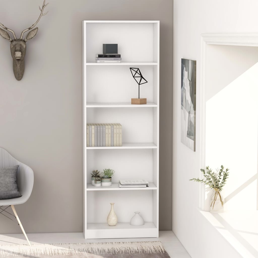 Bücherregal 3 Fächer Weiß 40x24x109 cm Holzwerkstoff