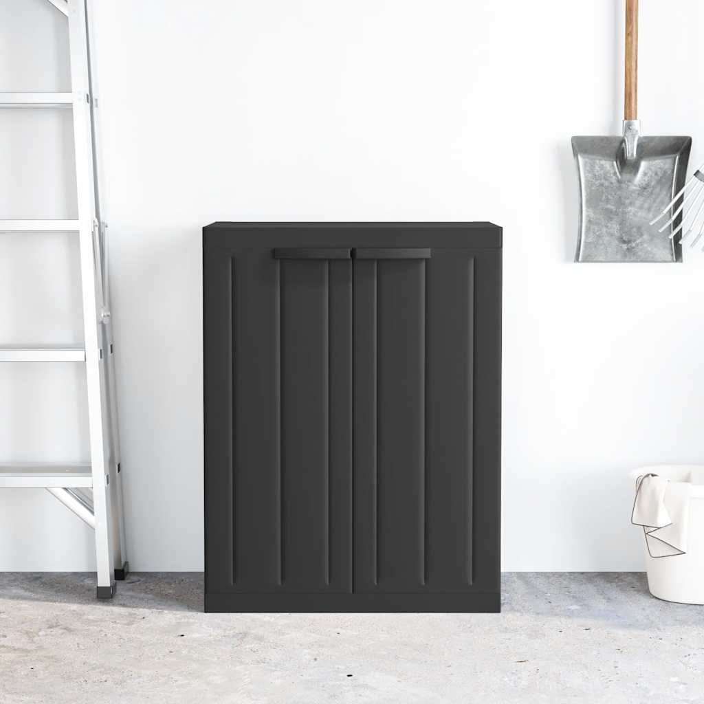 Gartenschrank Grau und Schwarz 65x37x85 cm PP