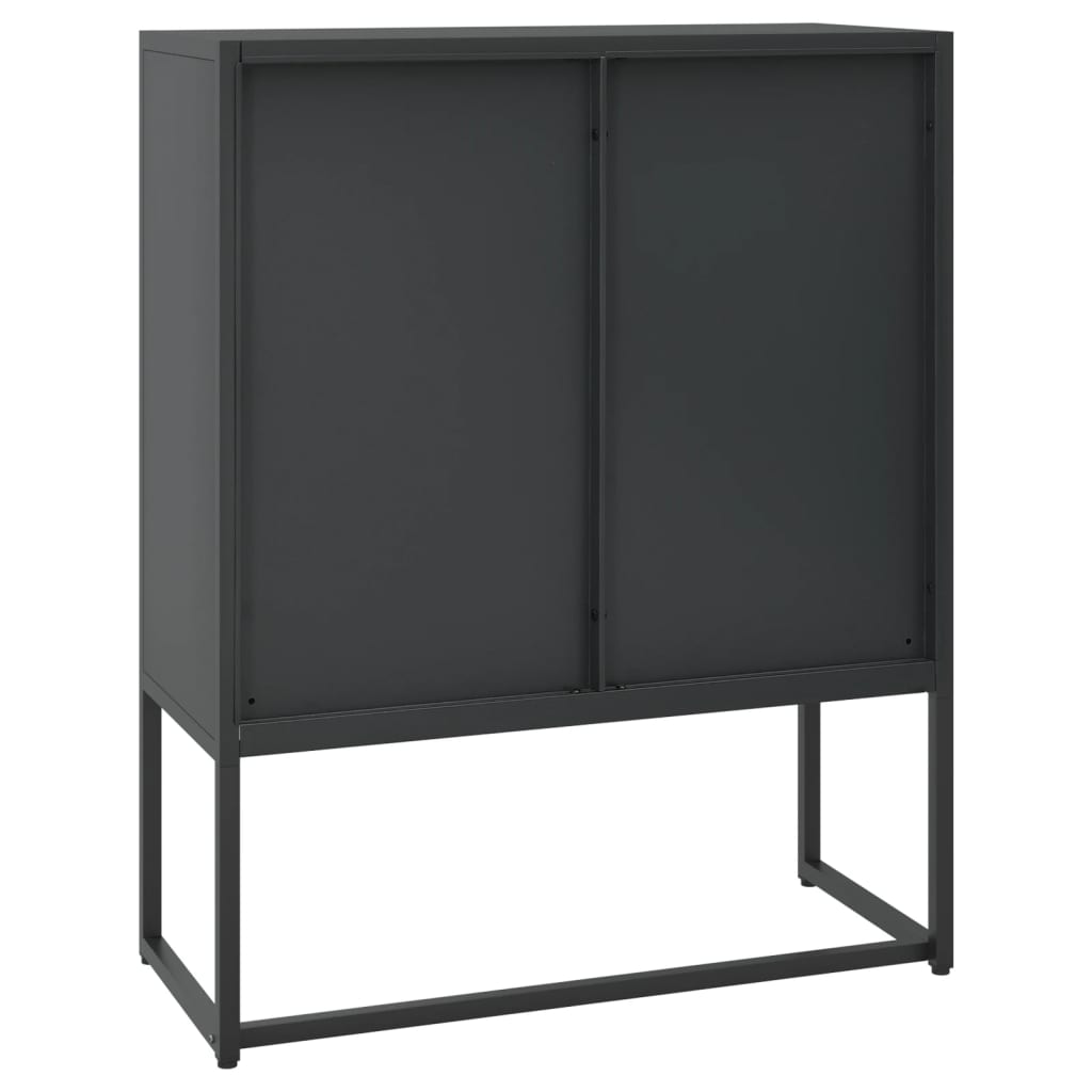 Highboard Schwarz 80x35x135 cm Stahl