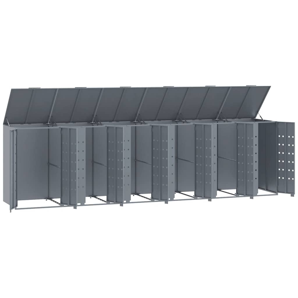 Mülltonnenbox für 2 Tonnen Schwarz 138x79x117 cm Stahl