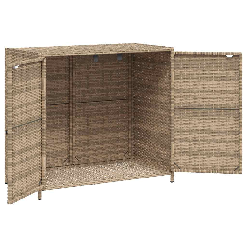 Gartenschrank Schwarz 83x45x76 cm Poly Rattan